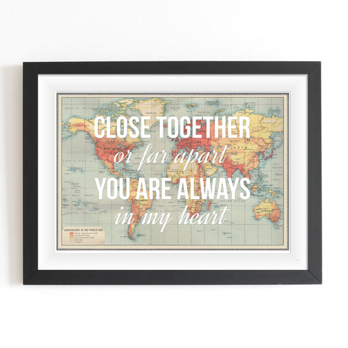 Personalised Long Distance Map Print Map Prints Of Life & Lemons 