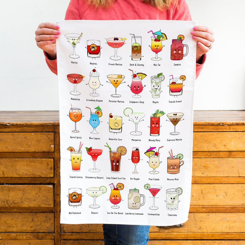 Illustrated Cocktails Tea Towel Tea Towel Of Life & Lemons 