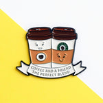 'Coffee and a Friend' Enamel Pin Badge Enamel Pin Badge Of Life & Lemons 
