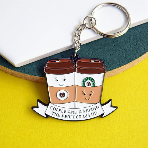 'Coffee and a Friend' Keyring Keyring Of Life & Lemons 