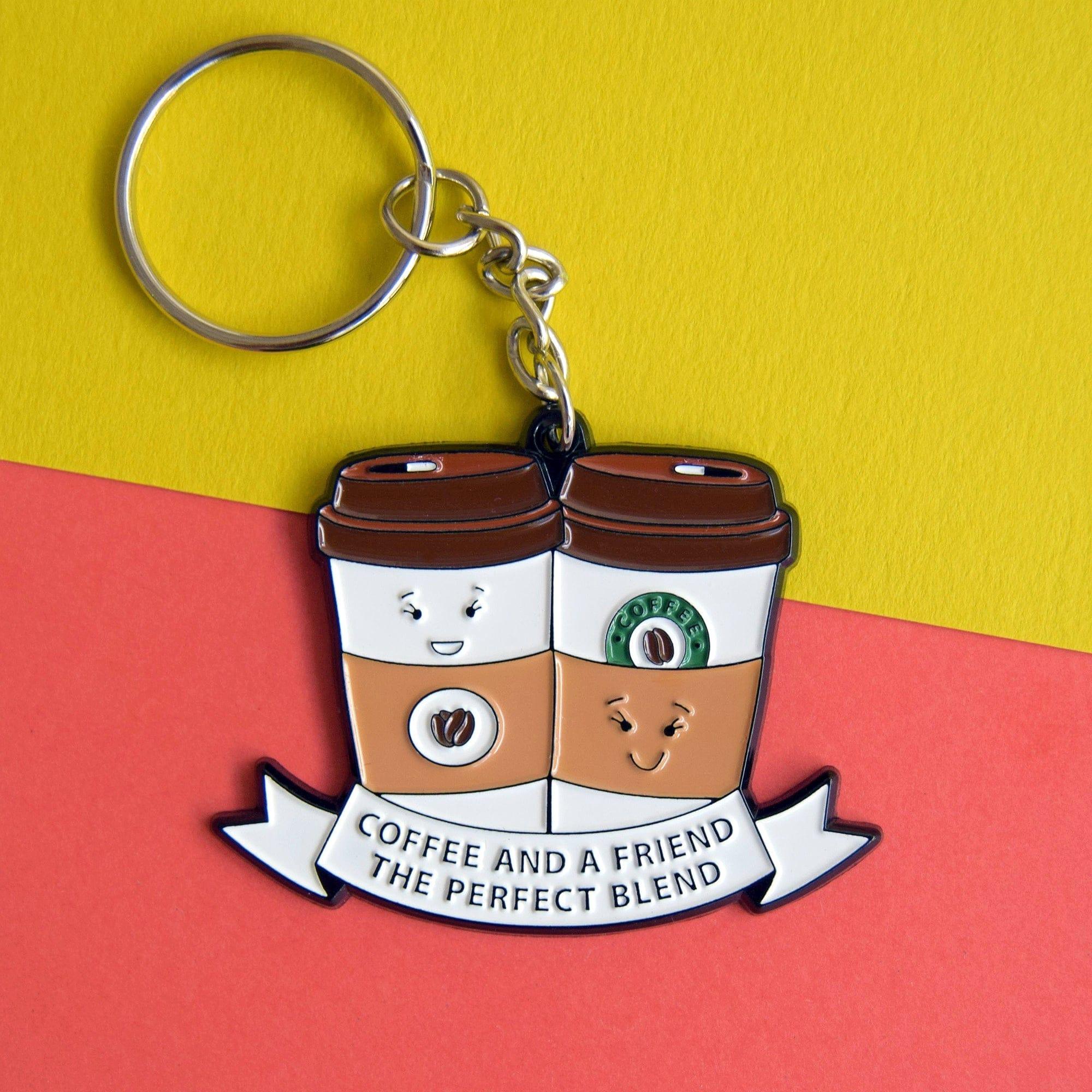Coffee and a Friend Keyring Of Life Lemons