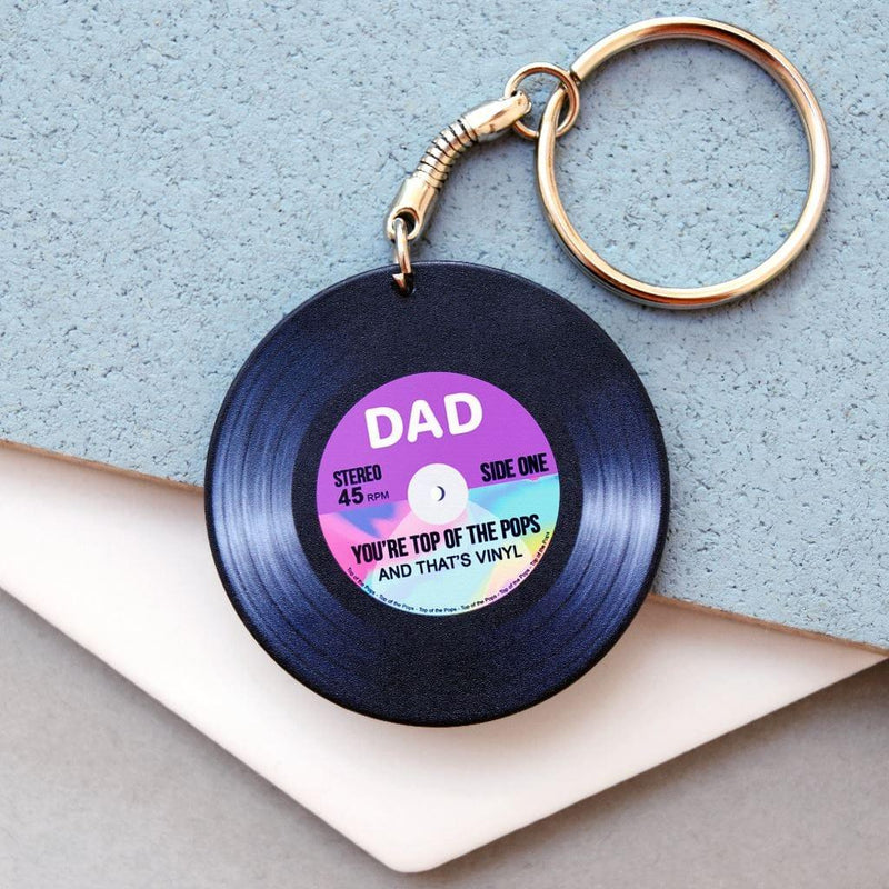Vinyl 'Top Of The Pops' Father's Day Keyring Keyring Of Life & Lemons 