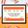 Personalised Train Ticket Father's Day Print Train Ticket Prints Of Life & Lemons 
