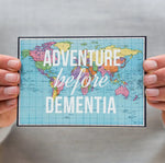 'Adventure Before Dementia' World Map Birthday Card Birthday Cards Of Life & Lemons 