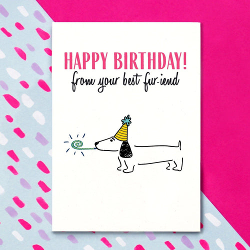 'Best Fur-iend' Funny Dog Birthday Card Birthday Cards Of Life & Lemons 