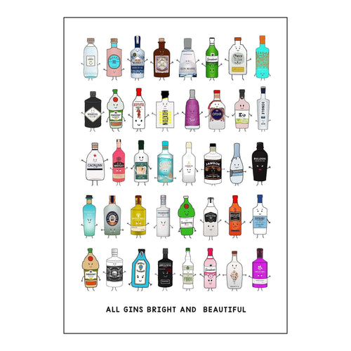 'All Gins Bright & Beautiful' Print Montage Prints Of Life & Lemons 