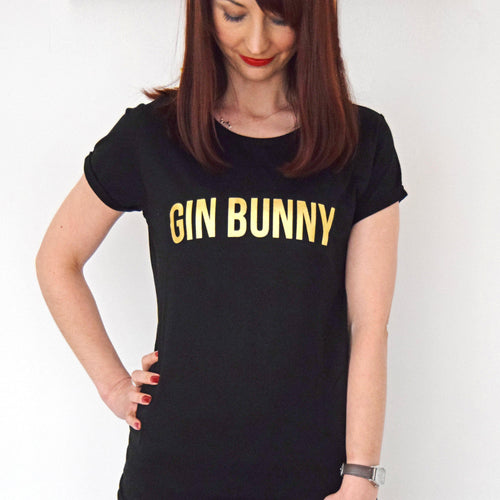 'Gin Bunny' Typographic Gin T-Shirt T-Shirt Of Life & Lemons 