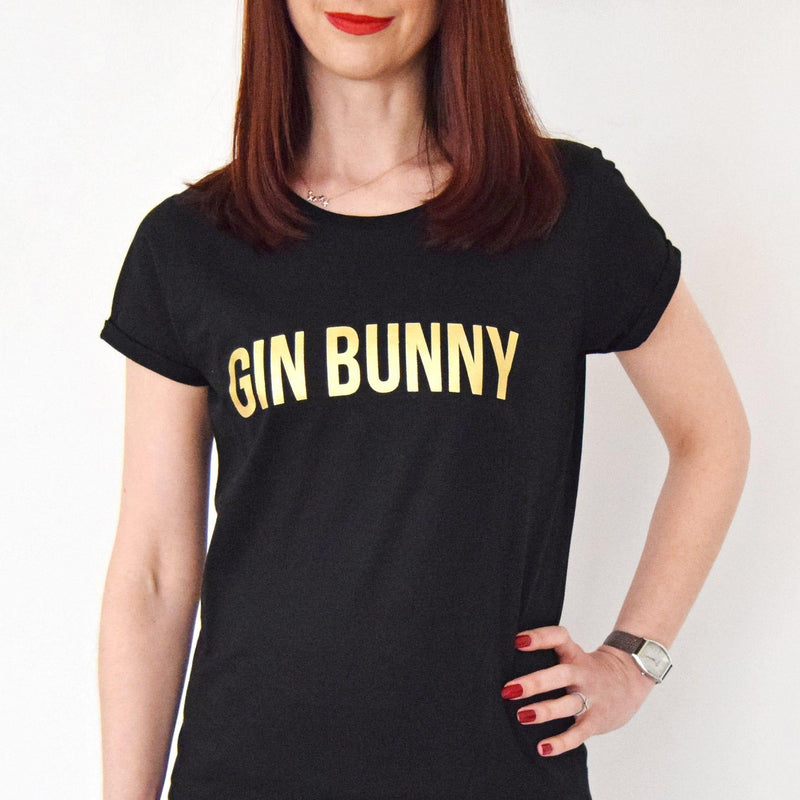 'Gin Bunny' Typographic Gin T-Shirt T-Shirt Of Life & Lemons 