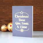 Luxury Foiled 'Gin & Tonic' Christmas Card Christmas Cards Of Life & Lemons 