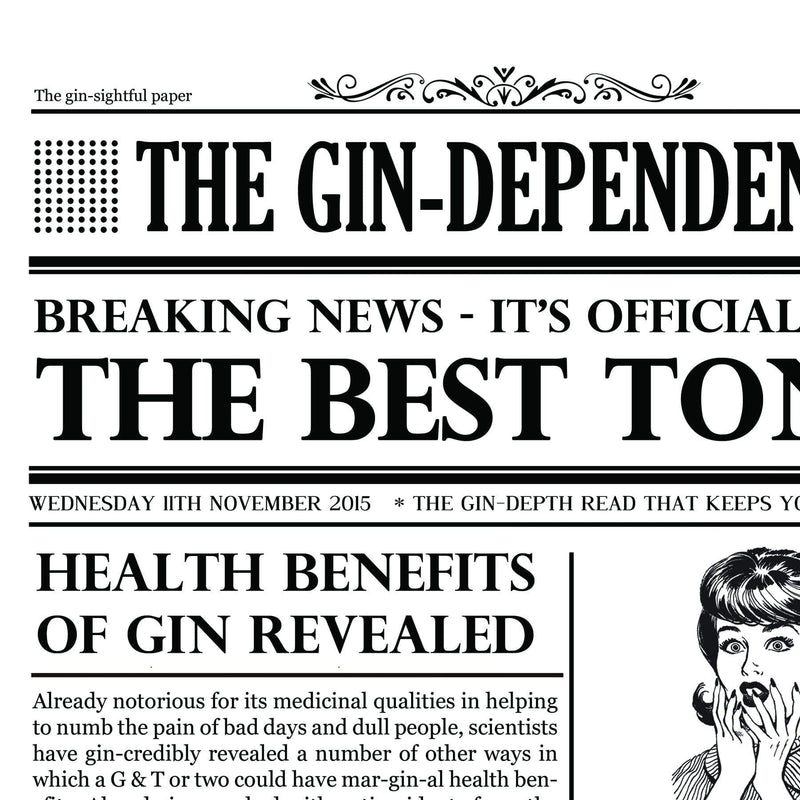 Personalised Newspaper Gin Print Personalised Prints Of Life & Lemons 
