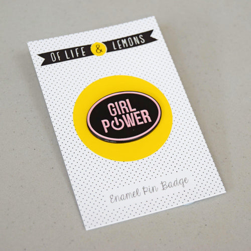 'Girl Power' Enamel Pin Badge Enamel Pin Badge Of Life & Lemons 