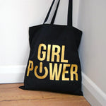 'Girl Power' Gold Foil Tote Bag Tote Bag Of Life & Lemons 