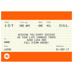 Personalised Train Ticket Good Luck Card General Cards Of Life & Lemons 