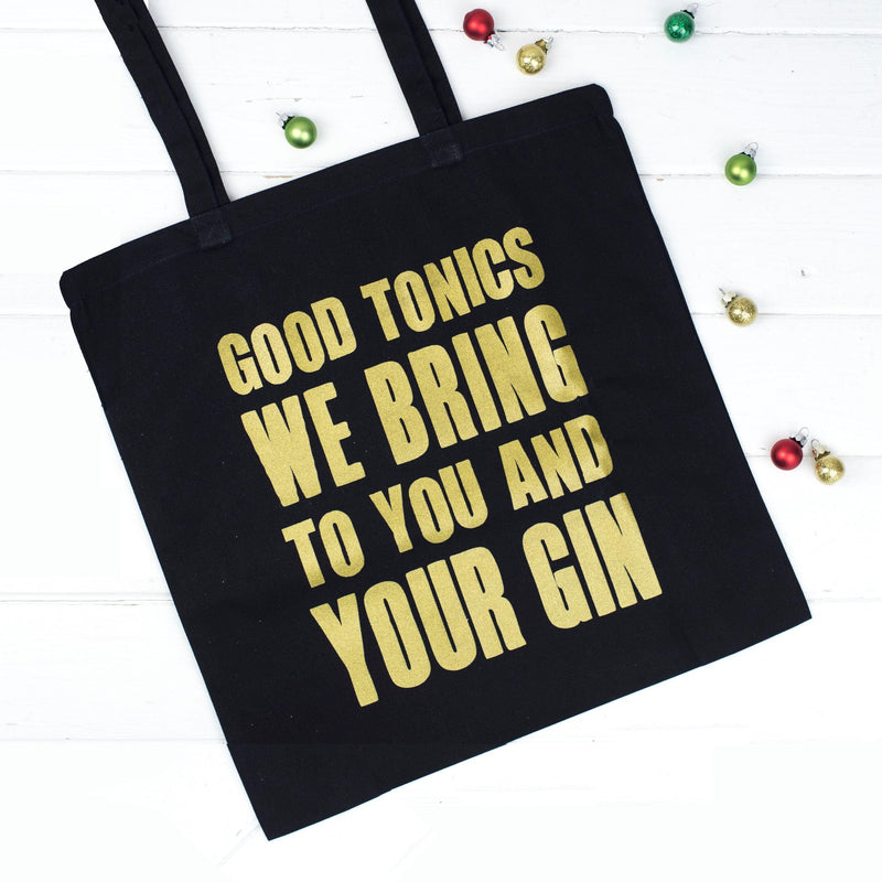 'Good Tonics We Bring' Christmas Tote Bag Tote Bag Of Life & Lemons 