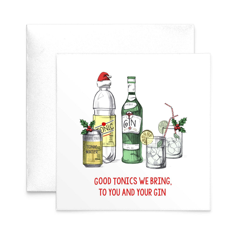 'Good Tonics' Gin Christmas Card Christmas Cards Of Life & Lemons 