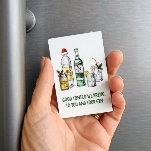 'Good Tonics We Bring' Funny Christmas Fridge Magnet Fridge Magnet Of Life & Lemons 