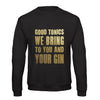 'Good Tonics' Gold Gin Christmas Jumper Sweatshirt Of Life & Lemons 