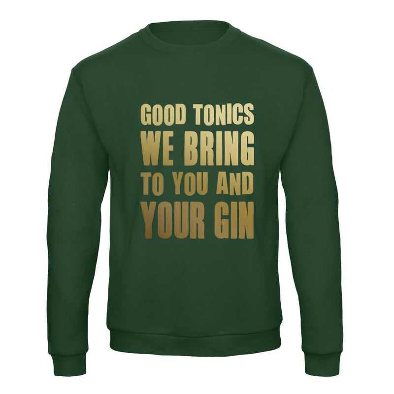 'Good Tonics' Gold Gin Christmas Jumper Sweatshirt Of Life & Lemons 