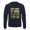 'Good Tonics' Gold Gin Christmas Jumper Sweatshirt Of Life & Lemons 