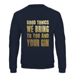 'Good Tonics' Gold Gin Christmas Jumper Sweatshirt Of Life & Lemons 