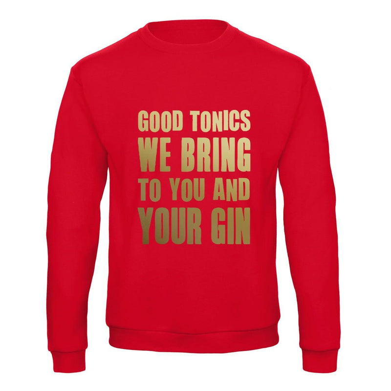 'Good Tonics' Gold Gin Christmas Jumper Sweatshirt Of Life & Lemons 