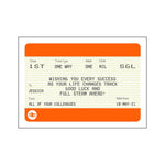 Personalised Good Luck Train Ticket Print Train Ticket Prints Of Life & Lemons 