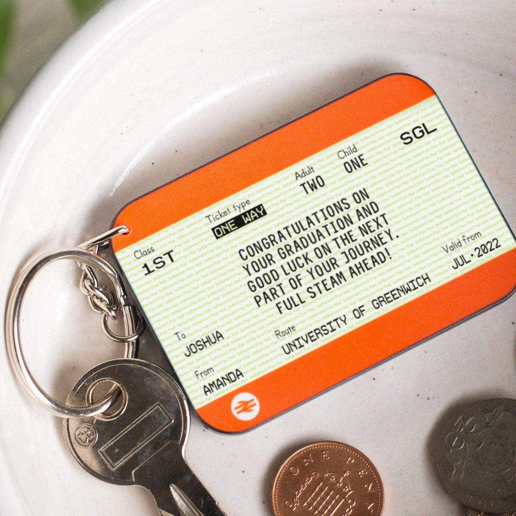 Rail Ticket Graduation Keyring Gift – Of Life & Lemons®