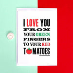 Funny Gardening Valentine's Card Cards for your Other Half Of Life & Lemons 