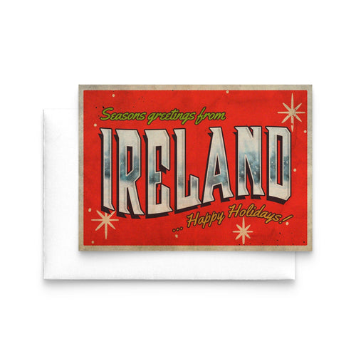 'Greetings from Ireland' Retro Christmas Card Christmas Cards Of Life & Lemons 