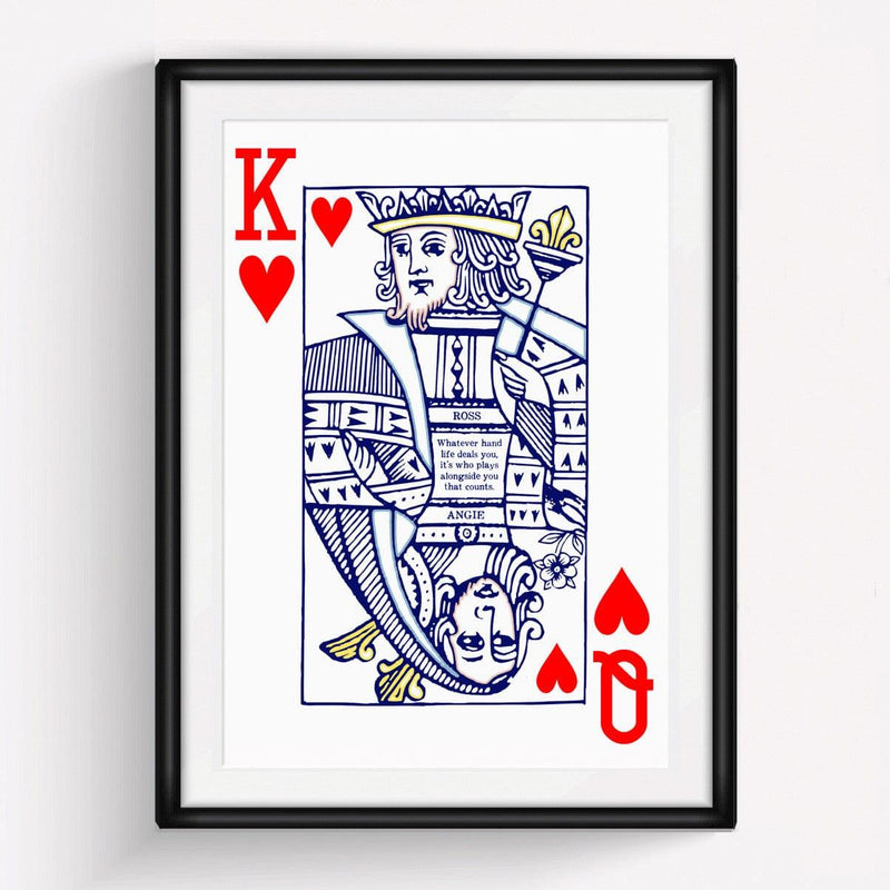 King & Queen of Hearts Personalised Couples Print Personalised Prints Of Life & Lemons 