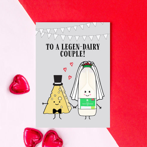 'Legen-dairy Couple' Funny Wedding Card Cards for your Other Half Of Life & Lemons 