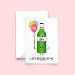 'Life BeGINS at 40!' Funny Gin 40th Birthday Card Birthday Cards Of Life & Lemons 