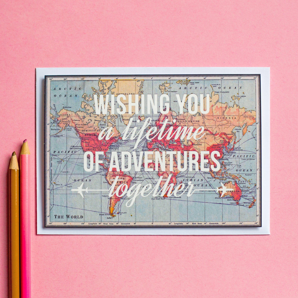 World Map Wedding Card Cards for your Other Half Of Life & Lemons 