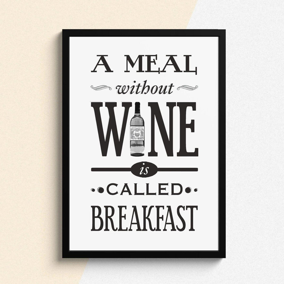 'A Meal Without Wine' Print General Prints Of Life & Lemons 