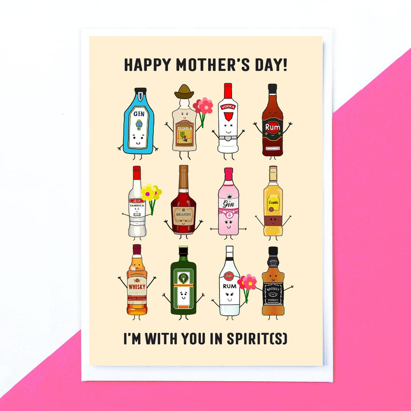'With you in spirit(s)' Mother's Day Card Cards for Mum Of Life & Lemons 