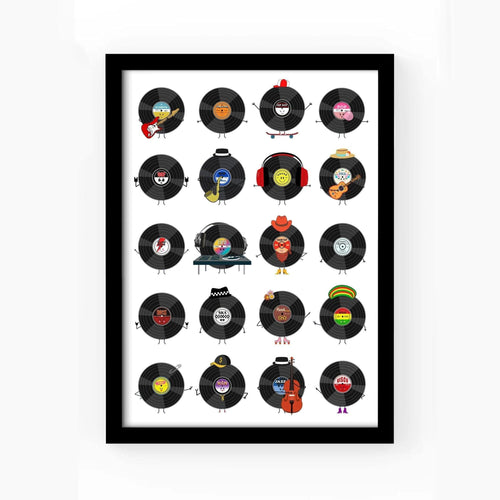 Illustrated Music Genres Print Montage Prints Of Life & Lemons 