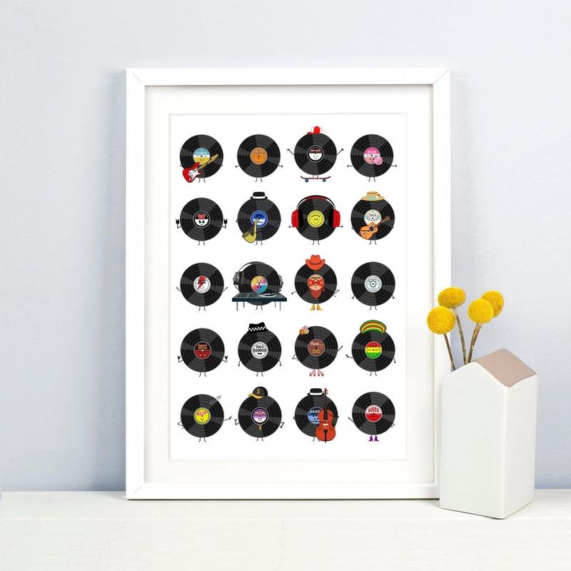 Illustrated Music Genres Print Montage Prints Of Life & Lemons 