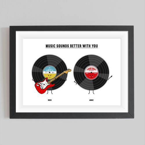 'Music Sounds Better With You' Personalised Print Personalised Prints Of Life & Lemons 