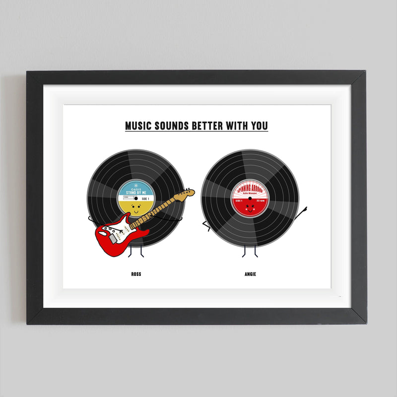 'Music Sounds Better With You' Personalised Print Personalised Prints Of Life & Lemons 