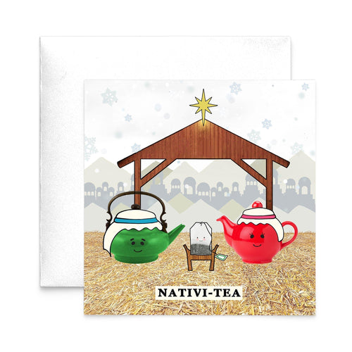 'Nativi-Tea' Funny Tea Christmas Card Christmas Cards Of Life & Lemons 