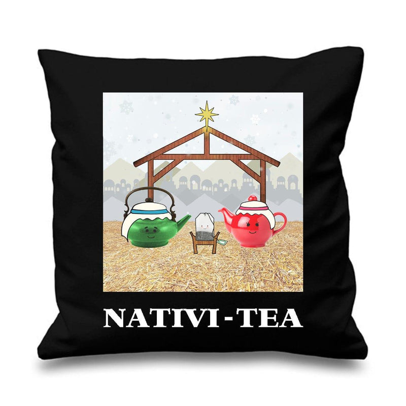Funny 'Nativi-tea' Christmas Cushion Cushion Of Life & Lemons® 