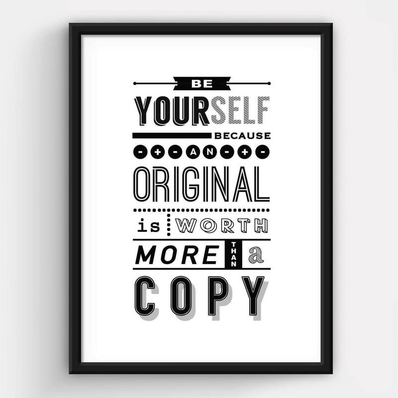 'Be Yourself' Typography Print Typographic Collection Of Life & Lemons 
