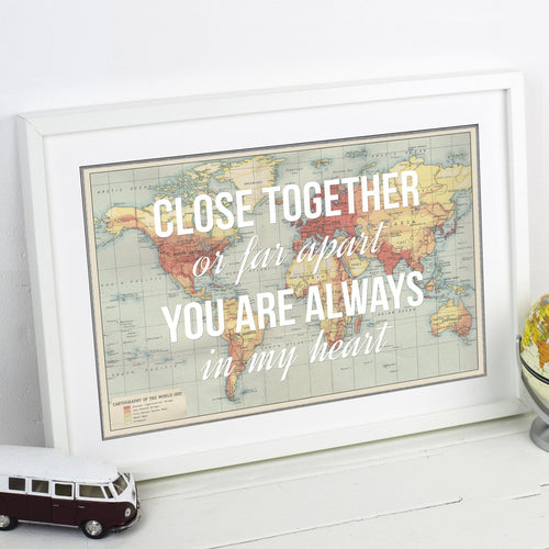 Long Distance Love Print Map Prints Of Life & Lemons 