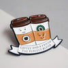 'Coffee and a Friend' Enamel Pin Badge Enamel Pin Badge Of Life & Lemons 