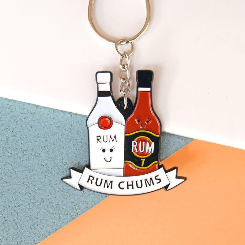 'Rum Chums' Rum Friendship Keyring Keyring Of Life & Lemons 