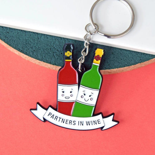 'Partners in Wine' Friendship Keyring Keyring Of Life & Lemons 
