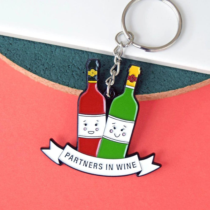 'Partners in Wine' Friendship Keyring Keyring Of Life & Lemons 