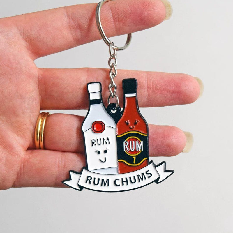 'Rum Chums' Rum Friendship Keyring Keyring Of Life & Lemons 