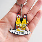 'Sol Mate' Beer Keyring for Partner Keyring Of Life & Lemons 