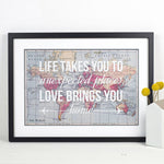 Personalised Love Quote Map Print Map Prints Of Life & Lemons 